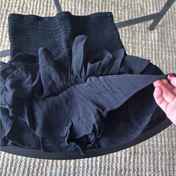 Zara Black Ruffled Mini Skirt Smocked WMNS SMALL - Picture 4 of 5